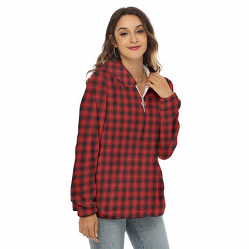 MacIver (McIver) Tartan Women's Borg Fleece Hoodie with Half Zip