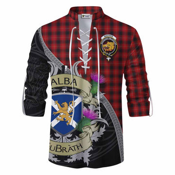 MacIver (McIver) Tartan Family Crest Ghillie Kilt Shirt Lion Rampant Royal Thistle Shield Celtic Inspired