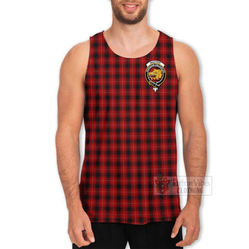 MacIver (McIver) Tartan Men's Tank Top with Family Crest and Bearded Skull Holding Bottles of Whiskey