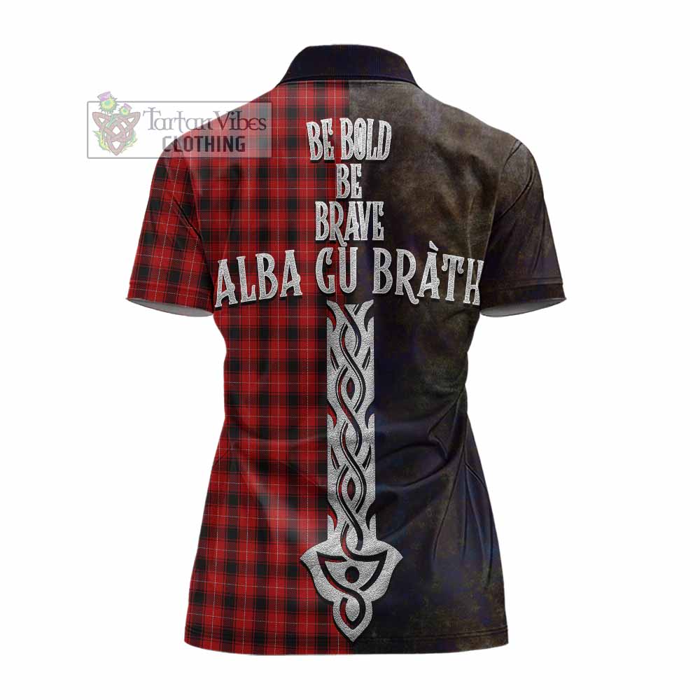 Tartan Vibes Clothing MacIver (McIver) Tartan Family Crest Women's Polo Shirt Alba Gu Brath Be Brave Lion Ancient Style