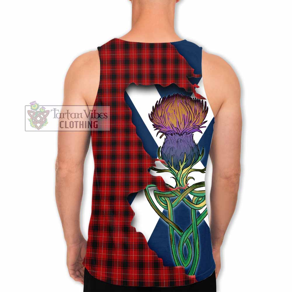 Tartan Vibes Clothing MacIver (McIver) Tartan Family Crest Men's Tank Top Scottish Thistle Celtic Inspired