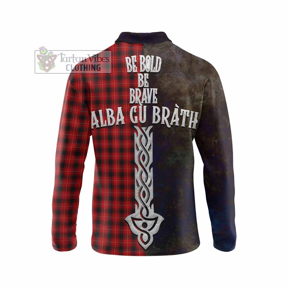 Tartan Vibes Clothing MacIver (McIver) Tartan Family Crest Long Sleeve Polo Shirt Alba Gu Brath Be Brave Lion Ancient Style