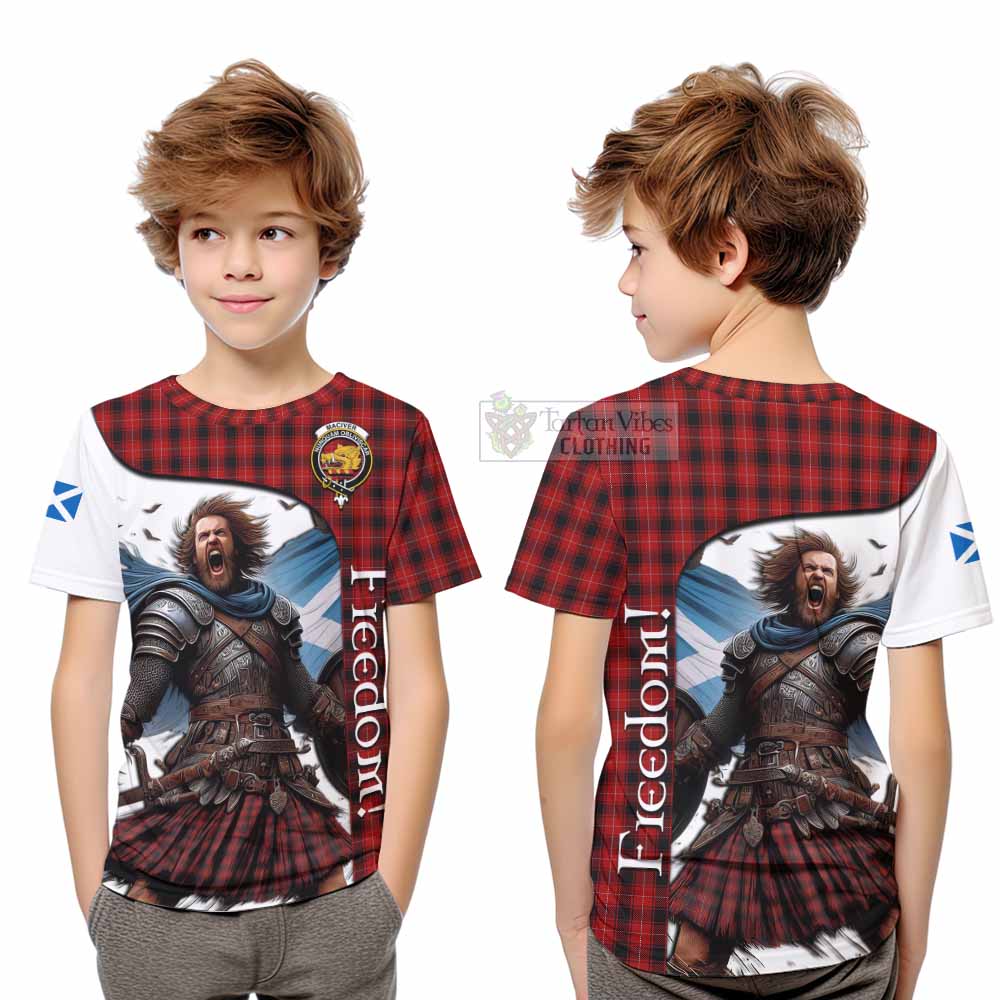 Tartan Vibes Clothing MacIver (McIver) Crest Tartan Kid T-Shirt Inspired by the Freedom of Scottish Warrior