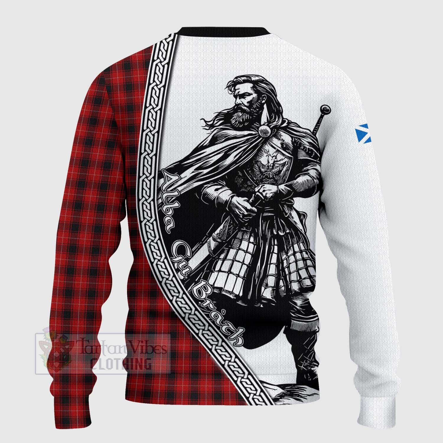 Tartan Vibes Clothing MacIver (McIver) Tartan Clan Crest Knitted Sweater with Highlander Warrior Celtic Style