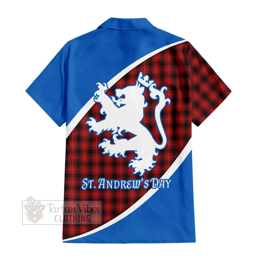 Tartan Vibes Clothing MacIver (McIver) Family Crest Tartan Short Sleeve Button Shirt Celebrate Saint Andrew's Day in Style