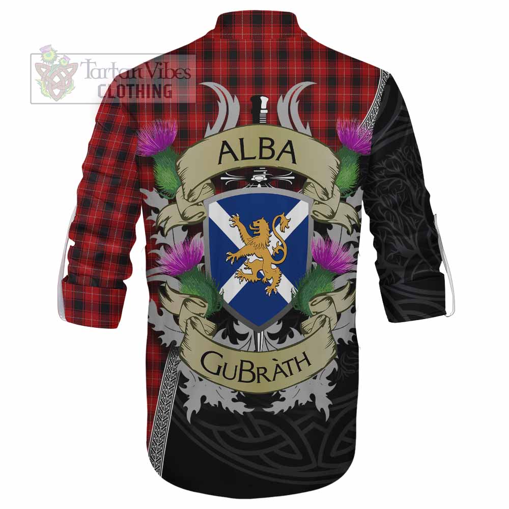 Tartan Vibes Clothing MacIver (McIver) Tartan Family Crest Ghillie Kilt Shirt Lion Rampant Royal Thistle Shield Celtic Inspired