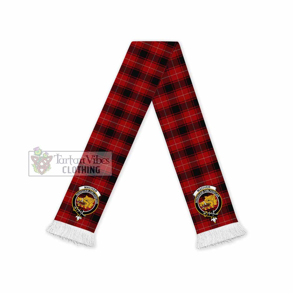 Tartan Vibes Clothing MacIver (McIver) Tartan Ruffneck Scarf with Family Crest