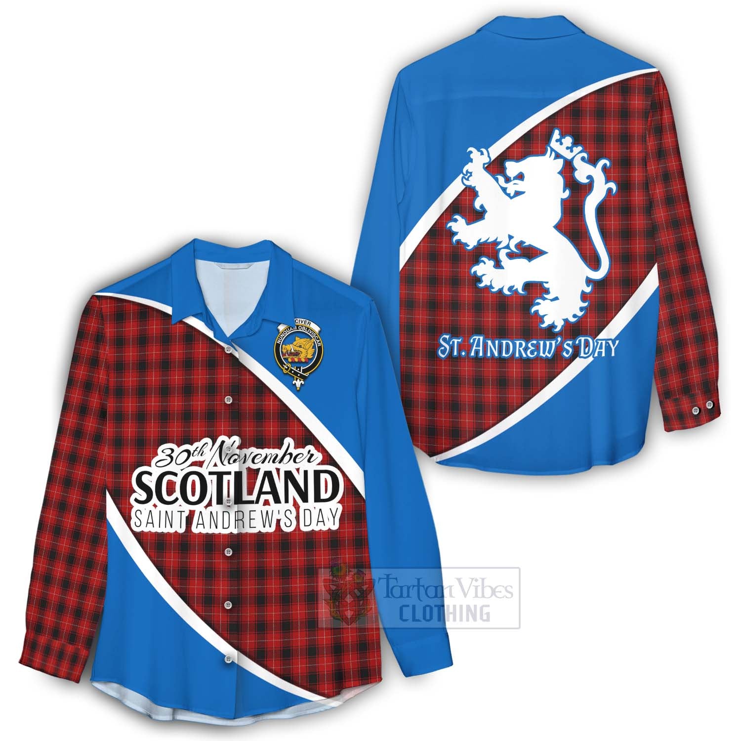 Tartan Vibes Clothing MacIver (McIver) Family Crest Tartan Women's Casual Shirt Celebrate Saint Andrew's Day in Style