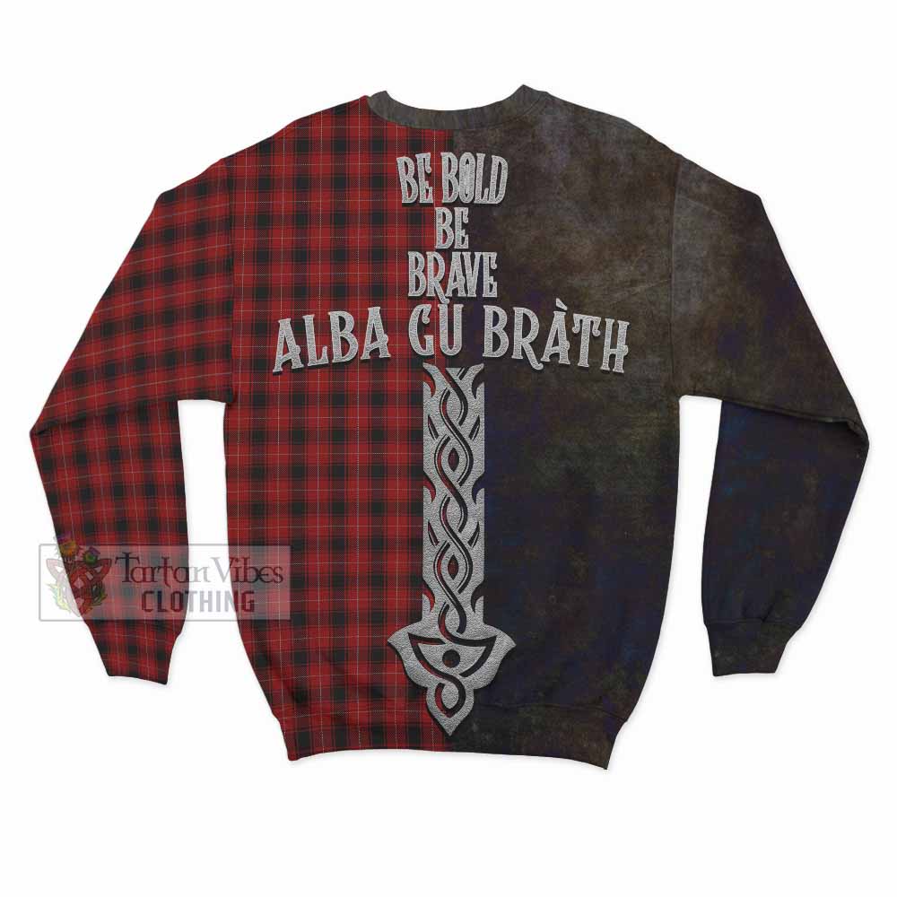 Tartan Vibes Clothing MacIver (McIver) Tartan Family Crest Sweatshirt Alba Gu Brath Be Brave Lion Ancient Style