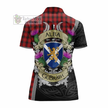 MacIver (McIver) Tartan Family Crest Women's Polo Shirt Lion Rampant Royal Thistle Shield Celtic Inspired