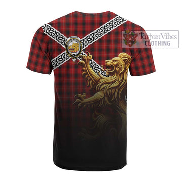 MacIver (McIver) Crest Tartan Cotton T-shirt with Golden Lion Emblem Celtic Style