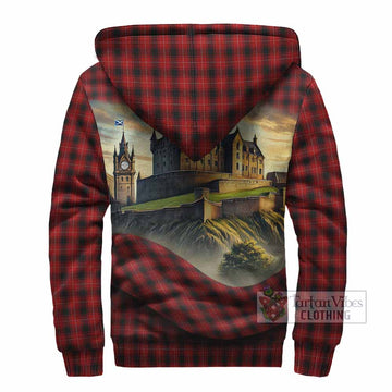 MacIver (McIver) Tartan Family Crest Sherpa Hoodie with Scottish Ancient Castle Style