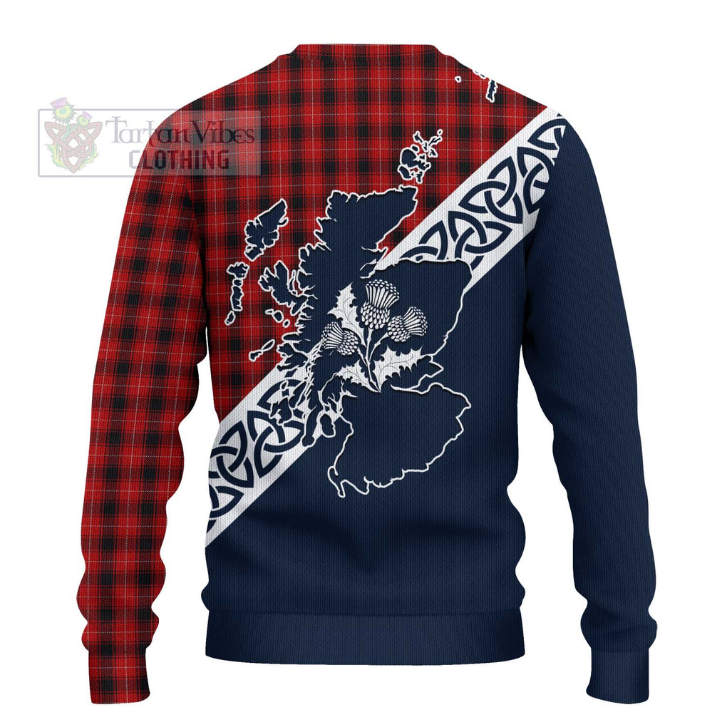 Tartan Vibes Clothing MacIver (McIver) Tartan Knitted Sweater Featuring Thistle and Scotland Map