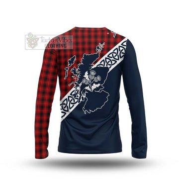 Tartan Vibes Clothing MacIver (McIver) Tartan Long Sleeve T-Shirt Featuring Thistle and Scotland Map