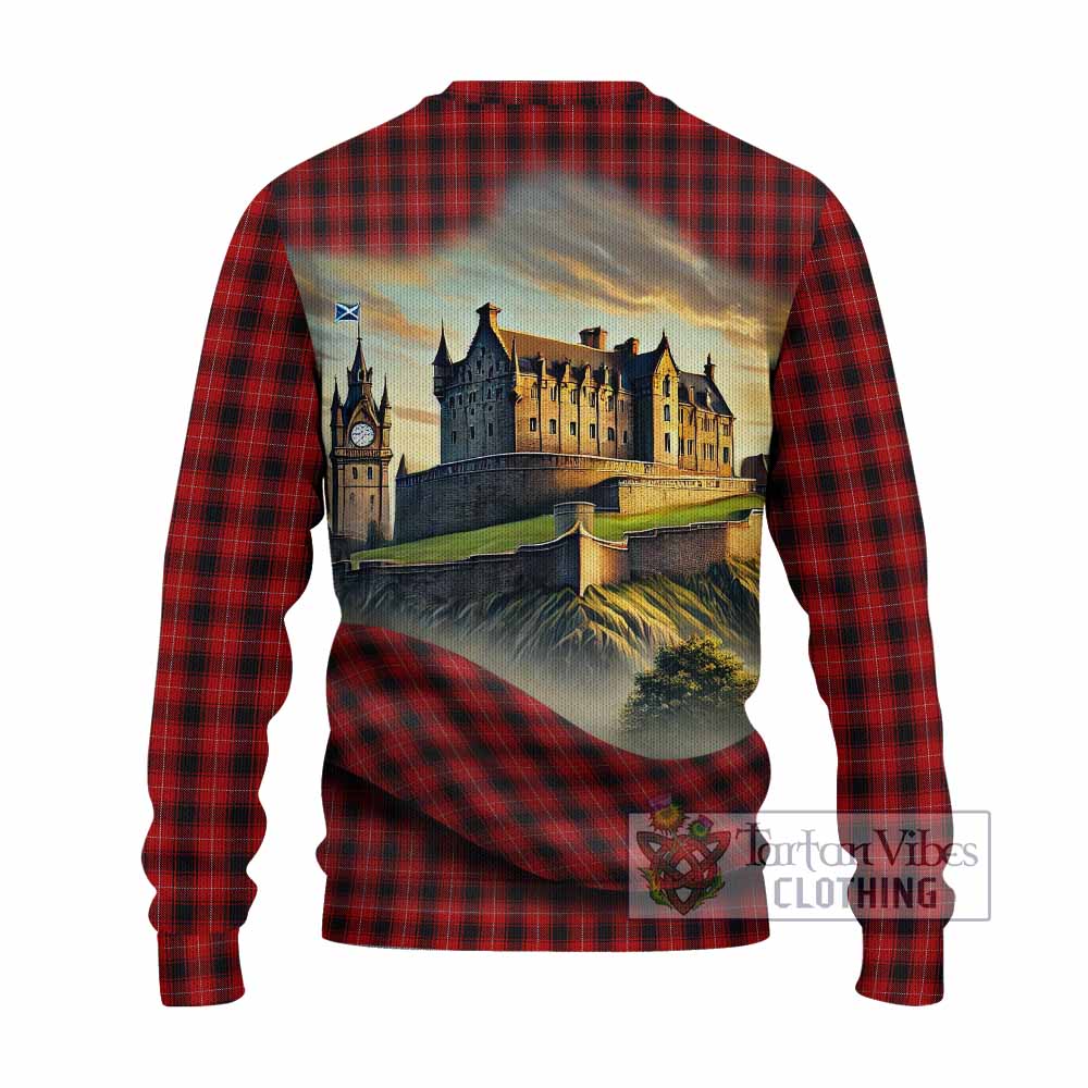 Tartan Vibes Clothing MacIver (McIver) Tartan Family Crest Knitted Sweater with Scottish Ancient Castle Style