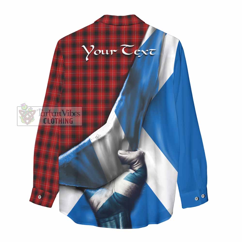 Tartan Vibes Clothing MacIver (McIver) Tartan Women's Casual Shirt with Family Crest Scotland Patriotic Style