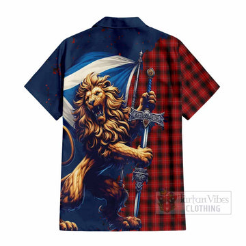 MacIver (McIver) Tartan Family Crest Hawaiian Shirt with Scottish Majestic Lion