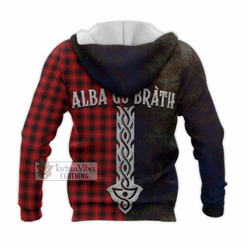 MacIver (McIver) Tartan Family Crest Knitted Hoodie Alba Gu Brath Be Brave Lion Ancient Style