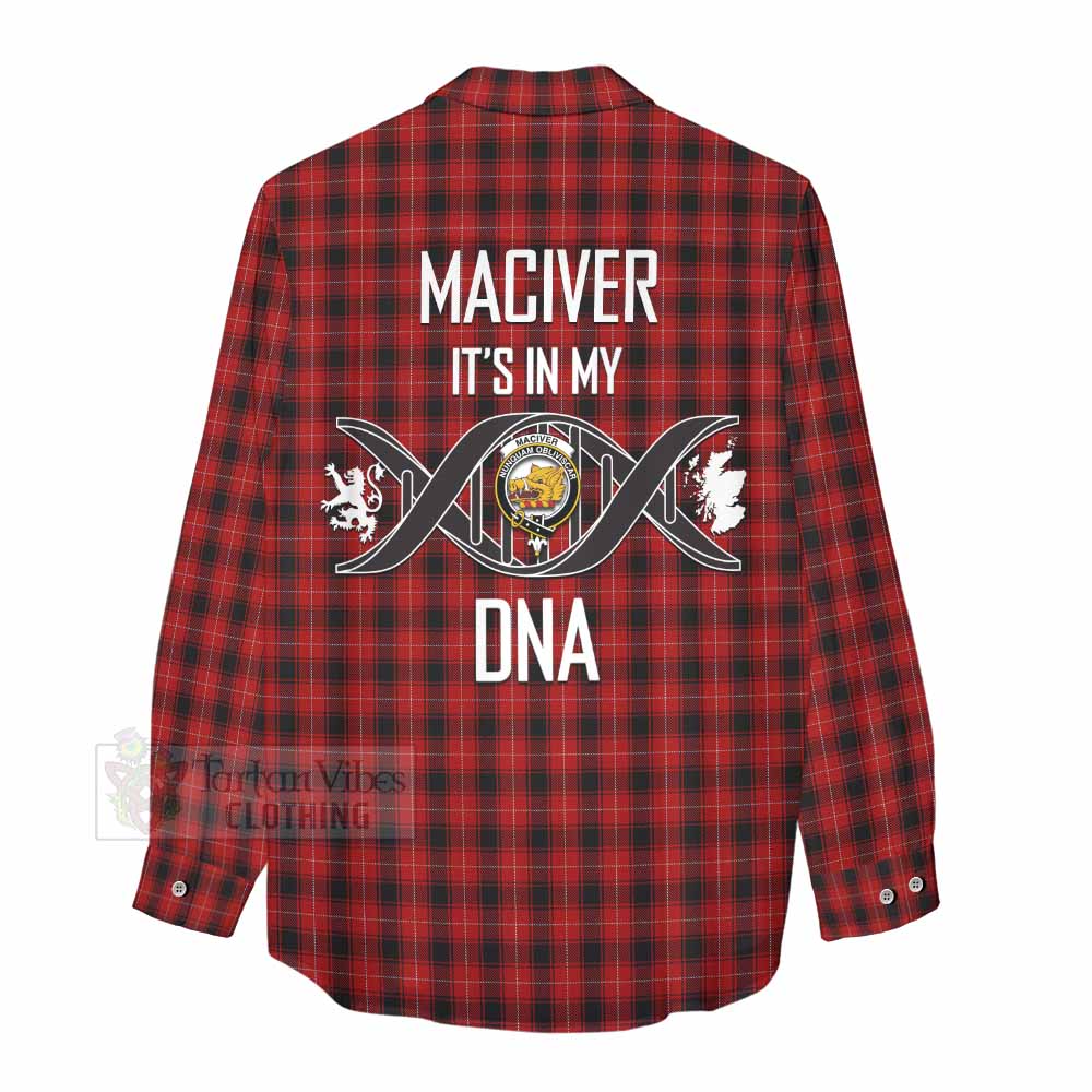 Tartan Vibes Clothing MacIver (McIver) Tartan Women's Casual Shirt with Family Crest DNA In Me Style