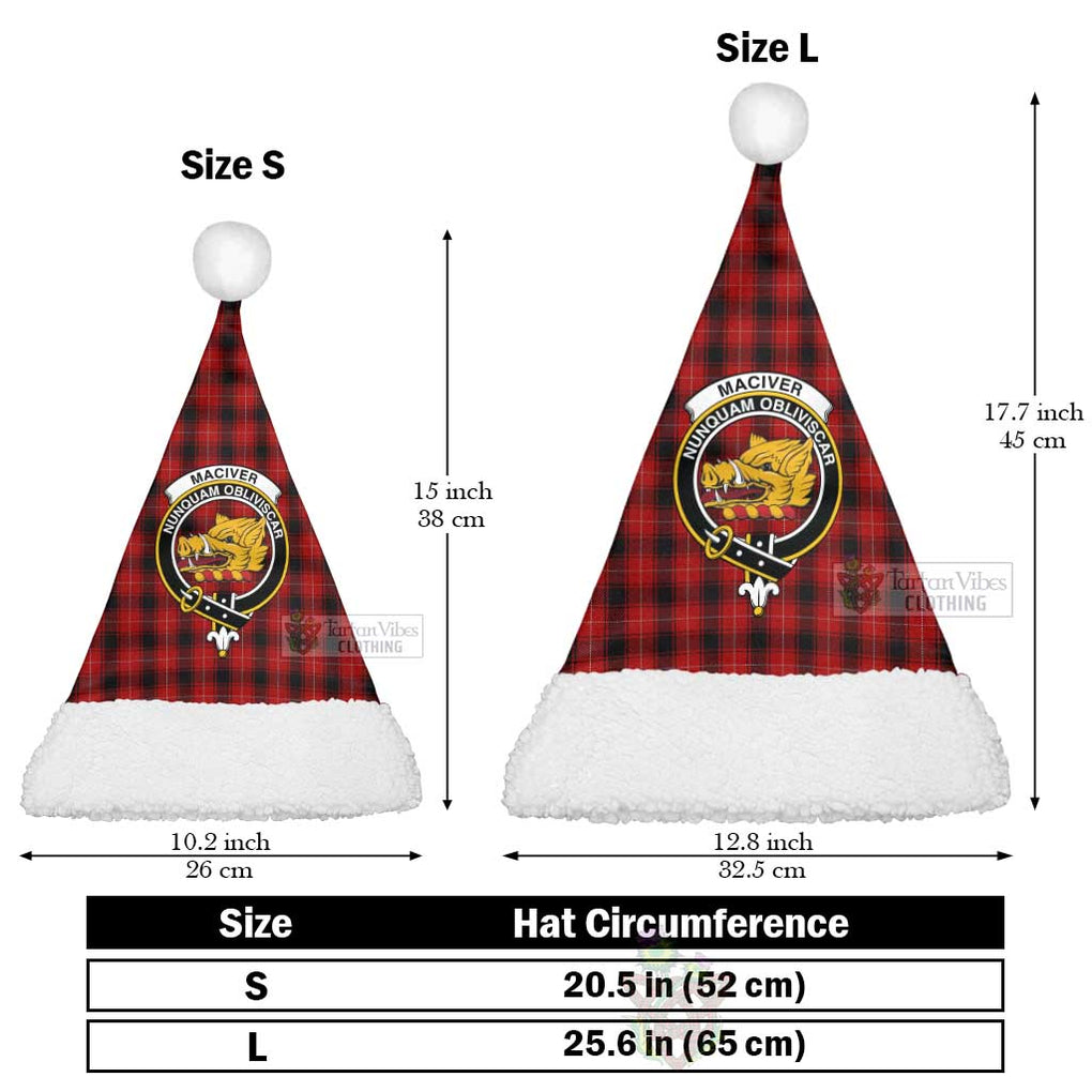 Tartan Vibes Clothing MacIver (McIver) Tartan Christmas Santa Hats with Family Crest