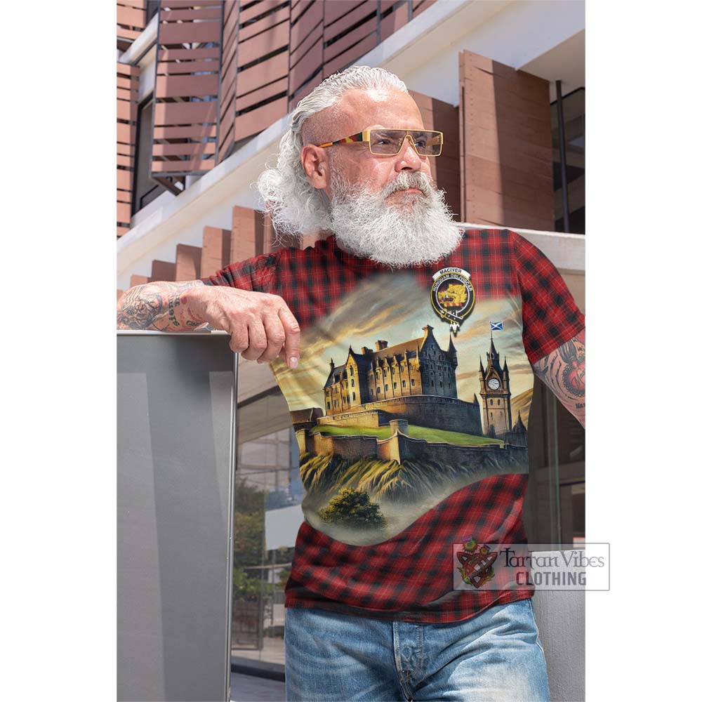 Tartan Vibes Clothing MacIver (McIver) Tartan Family Crest Cotton T-shirt with Scottish Ancient Castle Style