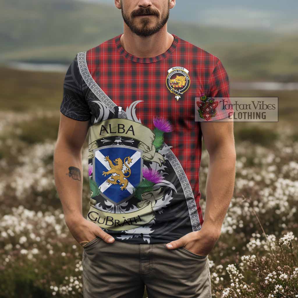 Tartan Vibes Clothing MacIver (McIver) Tartan Family Crest T-Shirt Lion Rampant Royal Thistle Shield Celtic Inspired