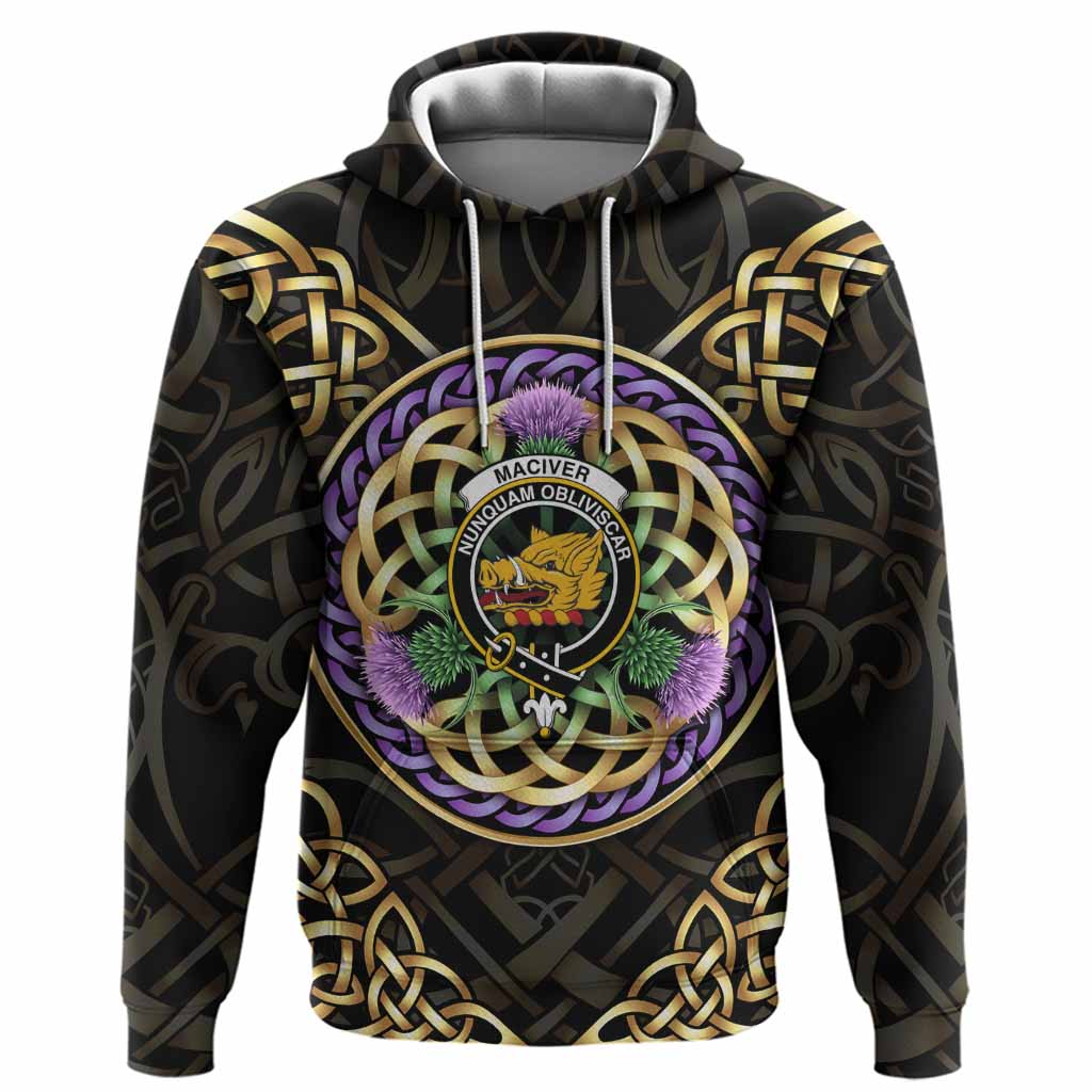 MacIver (McIver) Clan Crest Hoodie Celtic Scottish Thistle