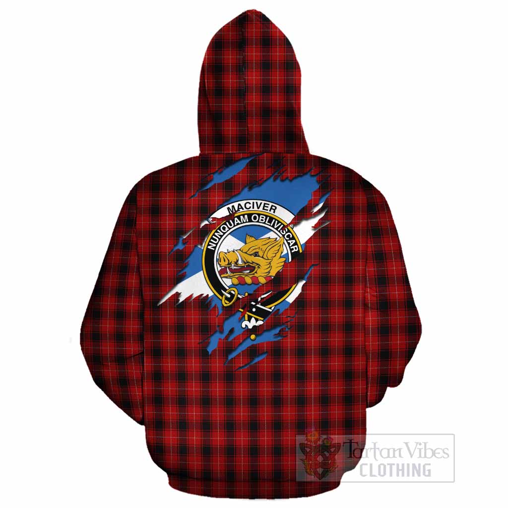 MacIver (McIver) Clan Crest In Me Tartan Cotton Hoodie Scotland Flag Style