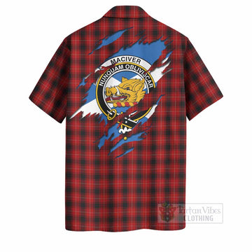 MacIver (McIver) Clan Crest In Me Tartan Hawaiian Shirt Scotland Flag Style