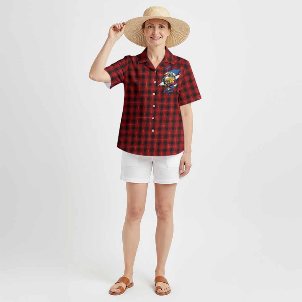 MacIver (McIver) Clan Crest In Me Tartan Hawaiian Shirt Scotland Flag Style