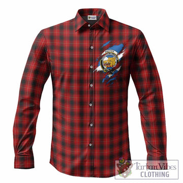 MacIver (McIver) Clan Crest In Me Tartan Long Sleeve Button Shirts Scotland Flag Style