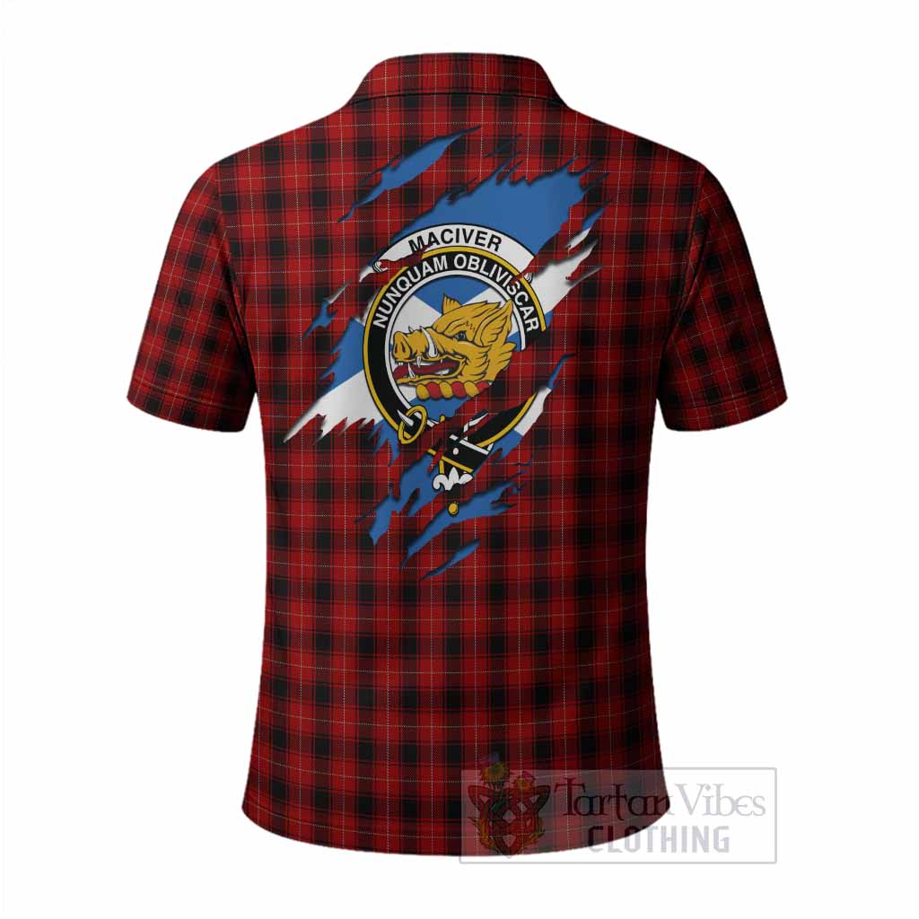 MacIver (McIver) Clan Crest In Me Tartan Polo Shirt Scotland Flag Style