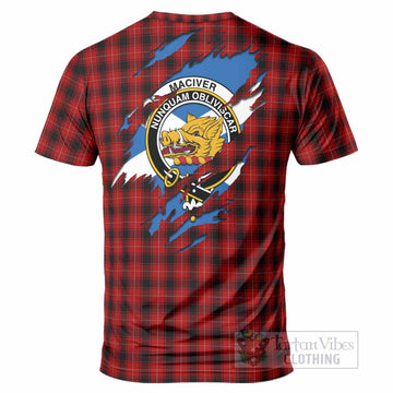 MacIver (McIver) Clan Crest In Me Tartan T-Shirt Scotland Flag Style