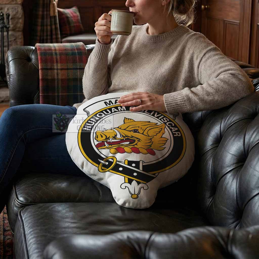 MacIver (McIver) Clan Crest Shaped Throw Pillow, Scottish Clan Badge Decorative Pillow