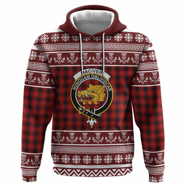 MacIver (McIver) Clan Tartan Christmas Hoodie with Family Crest