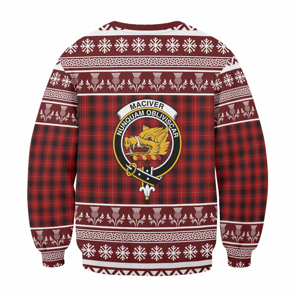 MacIver (McIver) Clan Tartan Christmas Sweatshirt with Family Crest - Tartan Vibes Clothing
