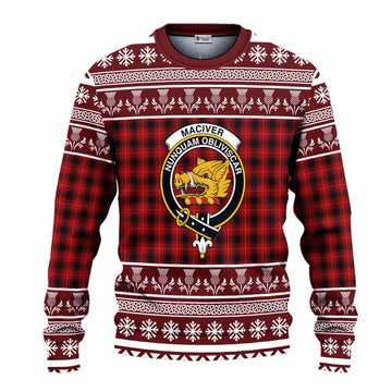 MacIver (McIver) Clan Tartan Christmas Ugly Sweater with Family Crest