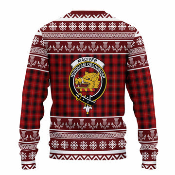 MacIver (McIver) Clan Tartan Christmas Ugly Sweater with Family Crest