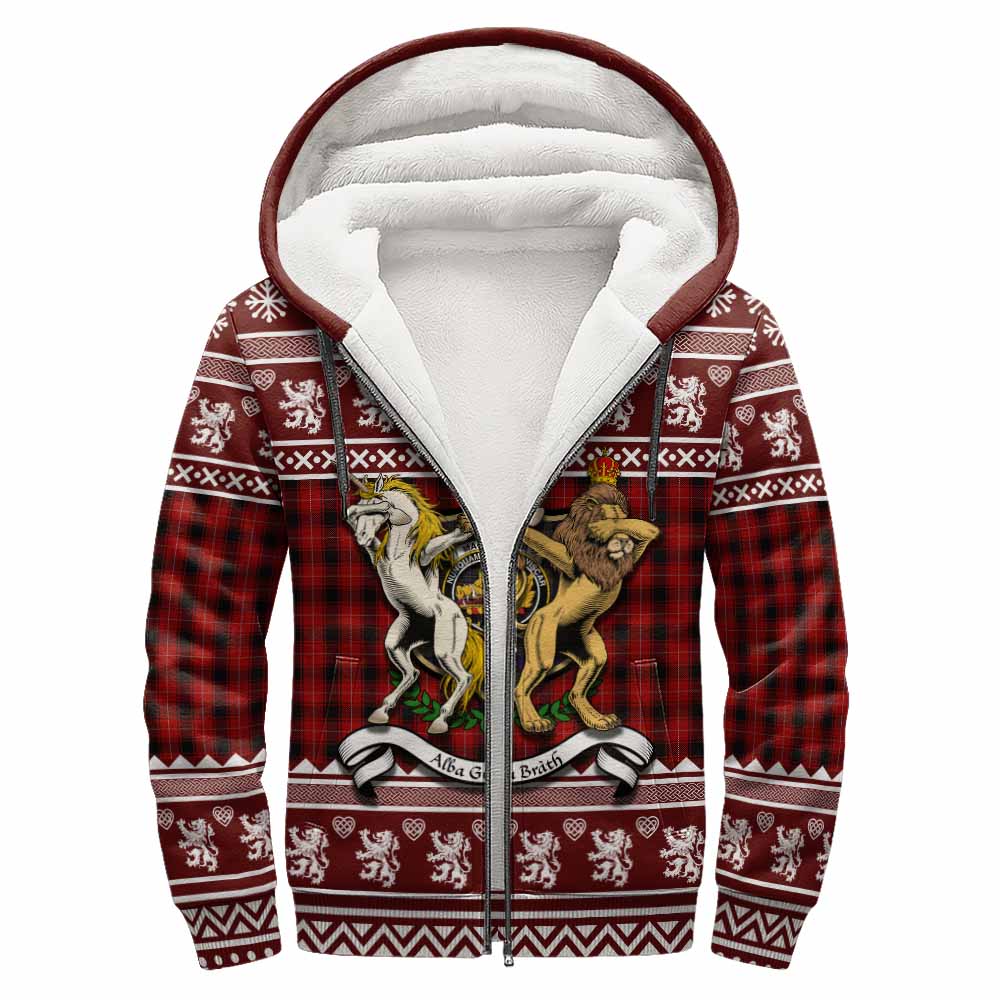 MacIver (McIver) Clan Tartan Crest Christmas Fleece Hoodie Coat of Arms Funny Style - Tartan Vibes Clothing