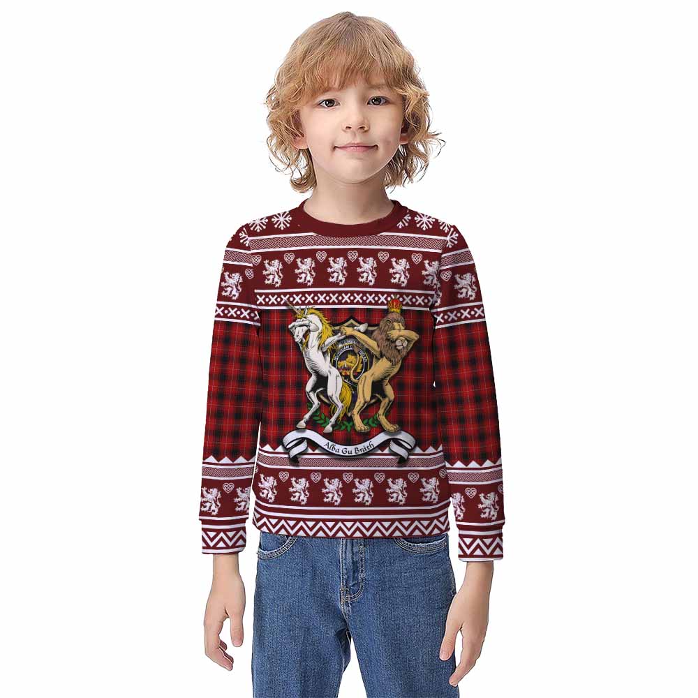 MacIver (McIver) Clan Tartan Crest Christmas Kid Ugly Sweatshirt Coat of Arms Funny Style - Tartan Vibes Clothing
