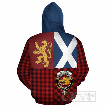 MacIver (McIver) Crest Tartan Cotton Hoodie with Lion Rampant Saltire Style