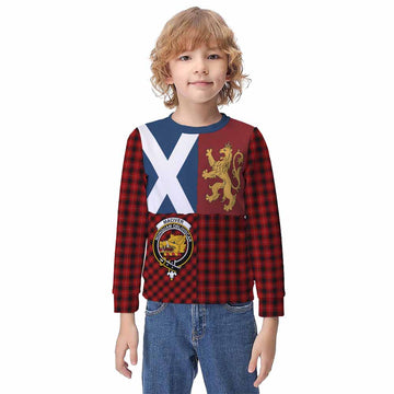 MacIver (McIver) Crest Tartan Kid Knitted Sweatshirt with Lion Rampant Saltire Style