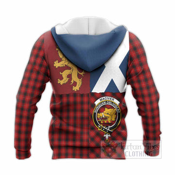 MacIver (McIver) Crest Tartan Knitted Hoodie with Lion Rampant Saltire Style