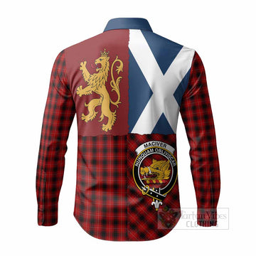 MacIver (McIver) Crest Tartan Long Sleeve Button Shirts with Lion Rampant Saltire Style