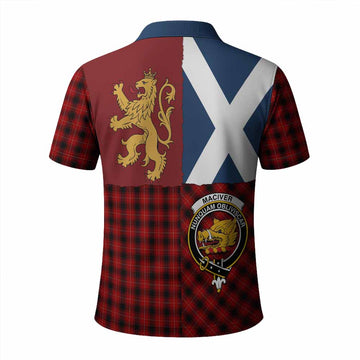 MacIver (McIver) Crest Tartan Polo Shirt with Lion Rampant Saltire Style