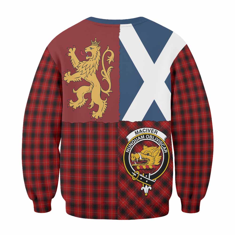 MacIver (McIver) Crest Tartan Sweatshirt with Lion Rampant Saltire Style
