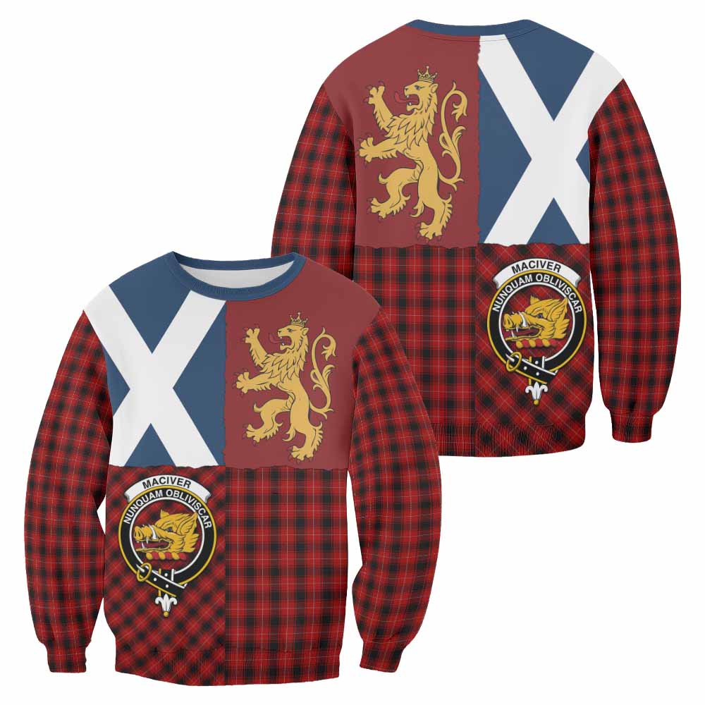 MacIver (McIver) Crest Tartan Sweatshirt with Lion Rampant Saltire Style