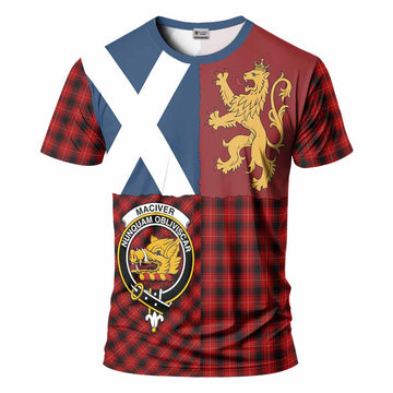 MacIver (McIver) Crest Tartan T-Shirt with Lion Rampant Saltire Style