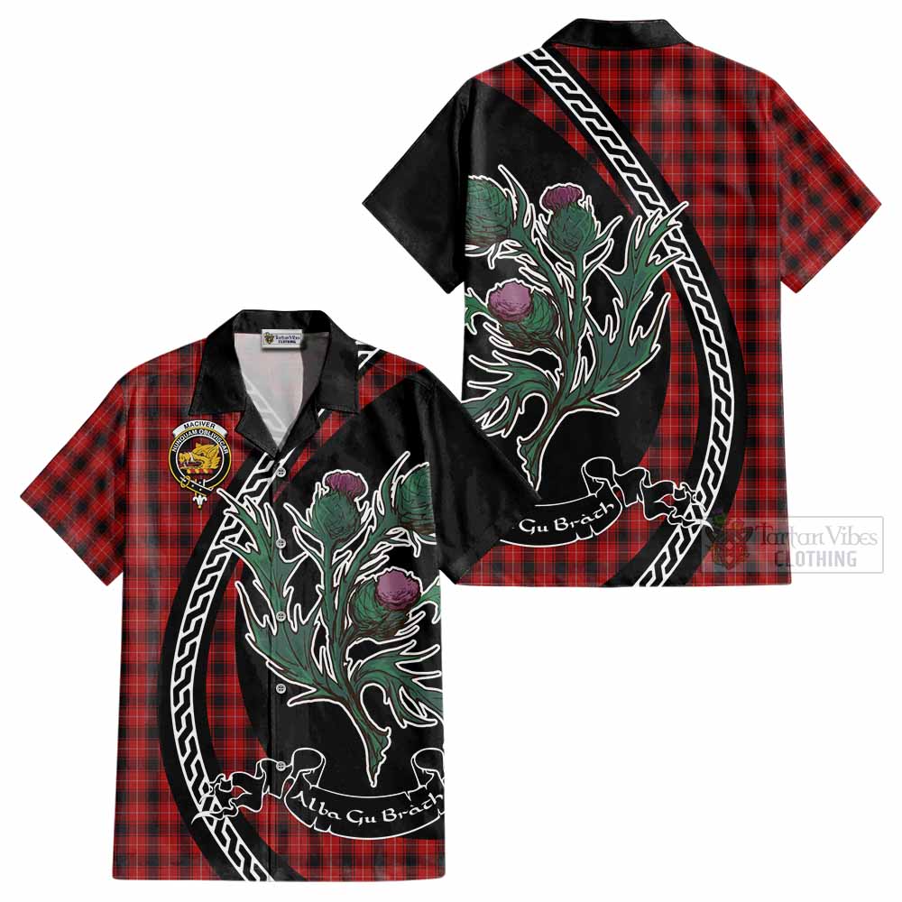 MacIver (McIver) Family Crest Tartan Cotton Hawaiian Shirt Alba Thistle Inspired - Tartan Vibes Clothing