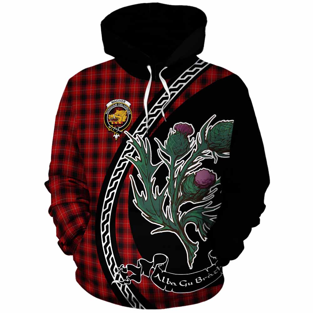 MacIver (McIver) Family Crest Tartan Cotton Hoodie Alba Thistle Inspired - Tartan Vibes Clothing